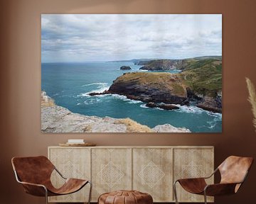 View from Tintagel castle (England) over the sea and cliffs by Birgitte Bergman