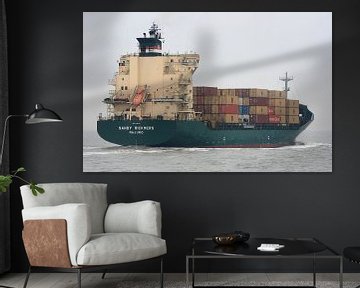 Containerschiff auf Westerschelde von MSP Canvas