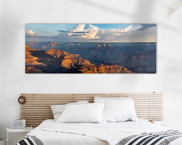 Groot formaat panorama zonsopkomst Grand Canyon van Remco Bosshard