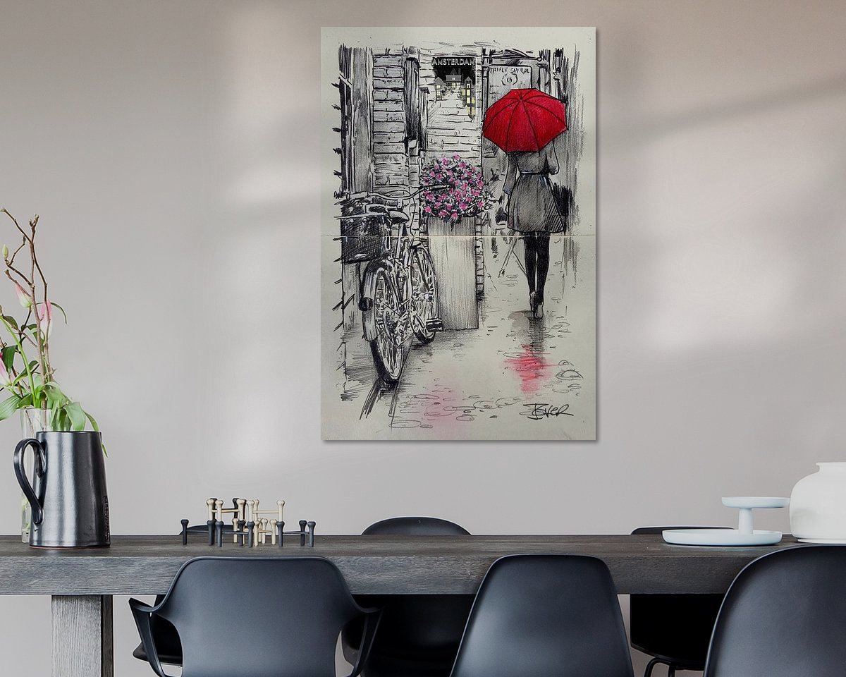 Voorbeeld van het werk in een kamer