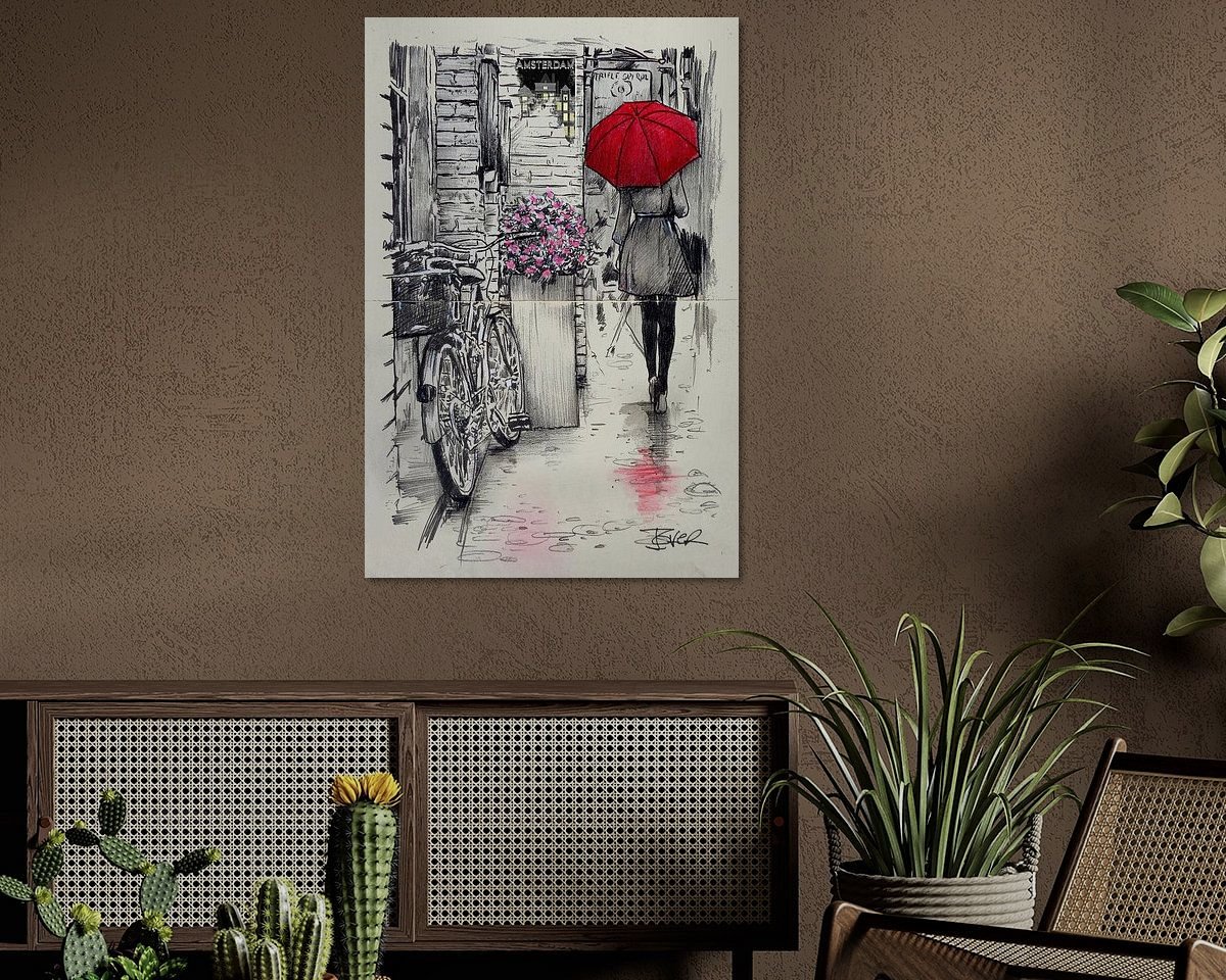 Voorbeeld van het werk in een kamer
