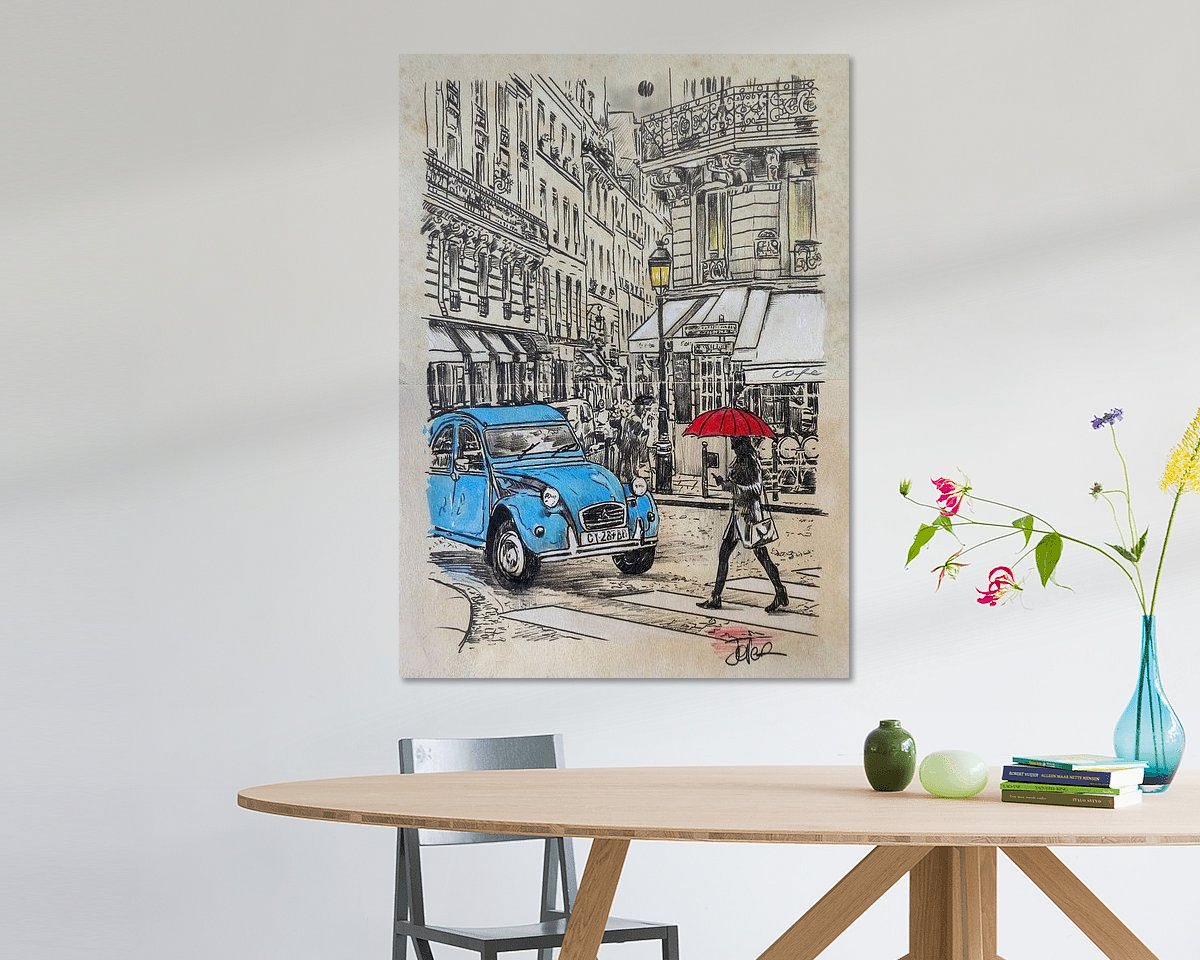 Voorbeeld van het werk in een kamer