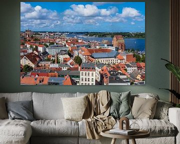 View to the hanseatic town Rostock, Germany by Rico Ködder