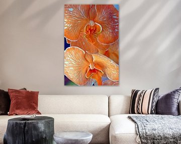 orange orchid plants by Remko van der Hoek- Zijdemans