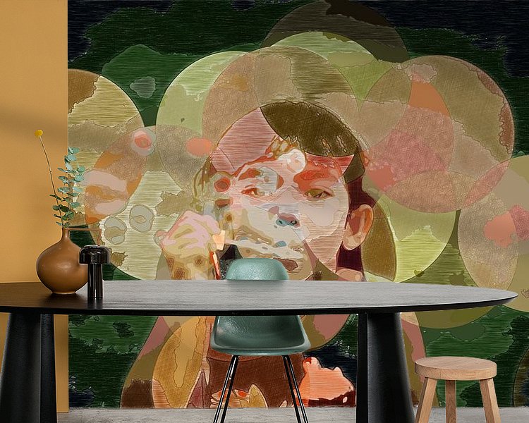 Voorbeeld van het werk in een kamer