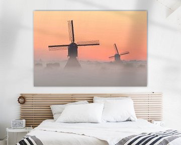 2 beautiful windmills in Netherland by Jos Pannekoek