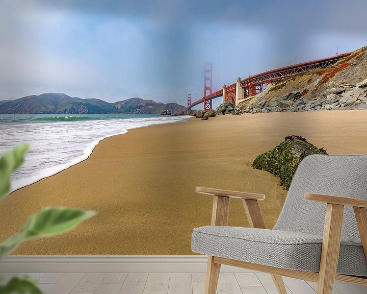 Sfeerimpressie behang: Golden Gate Beach van Remco Bosshard