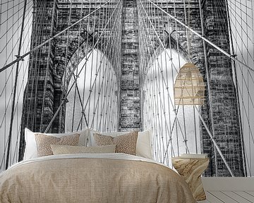 Brooklyn Bridge symmetrie van Loris Photography