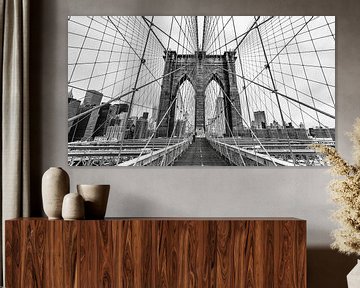 Brooklyn Bridge - New York (zwart-wit) van Sascha Kilmer