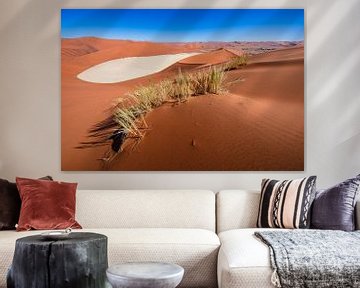 Rode zandduinen rond de Dodevlei / Deadvlei nabij de Sossusvlei, Namibië van Martijn Smeets