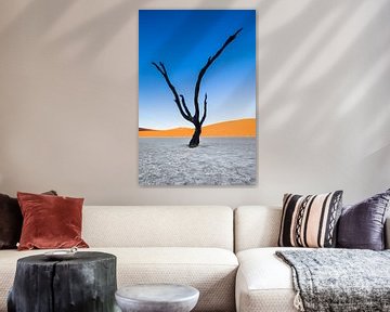 Versteinerter Akazienbaum im Dodevlei / Deadvlei bei Sossusvlei, Namibia von Martijn Smeets