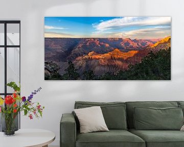 Geweldige zonsondergang Grand Canyon -panorama