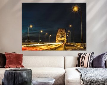 Waal bridge at night. by Lex Schulte