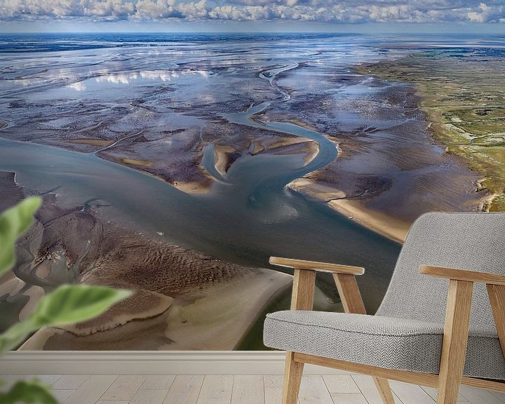 Sfeerimpressie behang: Waddenzee bij Schiermonnikoog van Roel Ovinge