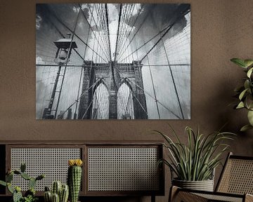 Brooklyn Bridge - Chalk drawing by Loris Photography