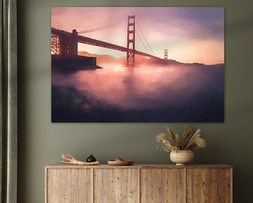 Golden Gate - Schilderij van Loris Photography