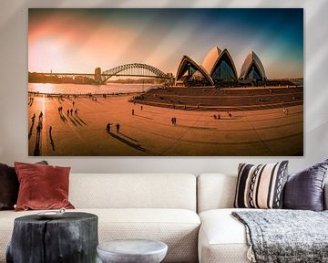 Opéra de Sydney et pont du port, Australie sur Dave Verstappen