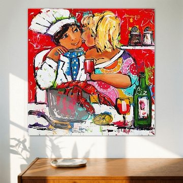 Cooking Together by Vrolijk Schilderij