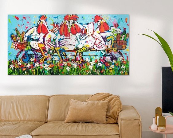 Voorbeeld van het werk in een kamer