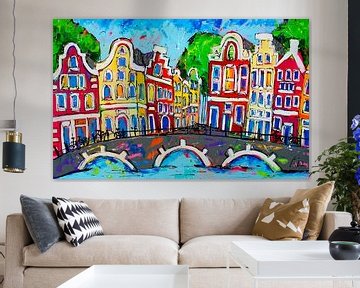 Amsterdam van Vrolijk Schilderij