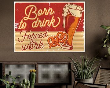 poster design with hand drawn beer mug