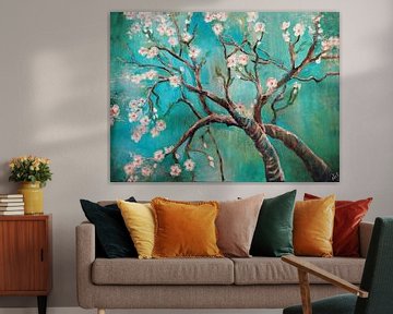 almond branches ( painting)  amandelbloesem ( schilderij) van Els Fonteine