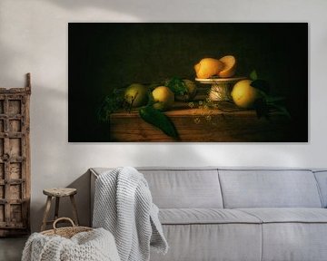 Still life sunny lemons by Monique van Velzen