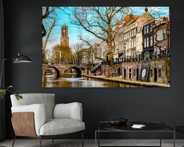 Oudegracht with Dom tower