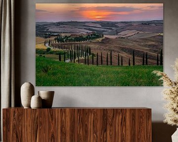 Coucher de soleil en Toscane sur Ralf van de Veerdonk