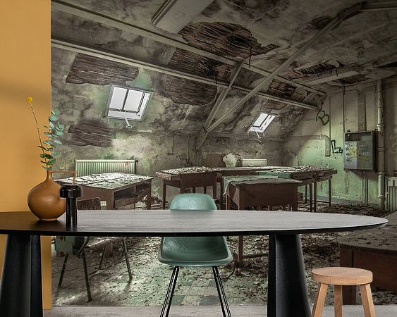 Voorbeeld van het werk in een kamer