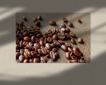 Rustikales Kaffeebohnen Bild auf Holz