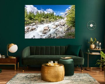 Waterval in de Lonza in het Lötschental van Ad Van Koppen Fotografie