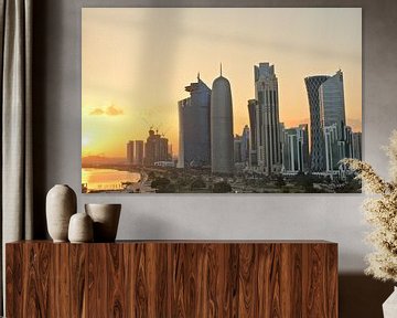 Doha in Qatar tijdens een Arabische zonsondergang van iPics Photography
