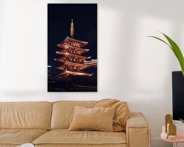 Pagoda of the Sensoji temple in Tokyo, Japan by Aagje de Jong