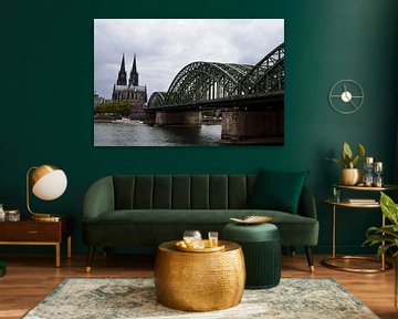 Cathédrale de Cologne avec le pont du Rhin sur Gerard de Zwaan