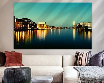 Berlin at Night - Spree River Panorama van Alexander Voss