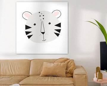 Baby room, wall decoration, grey white black, by www.annemiekebezemer.nl