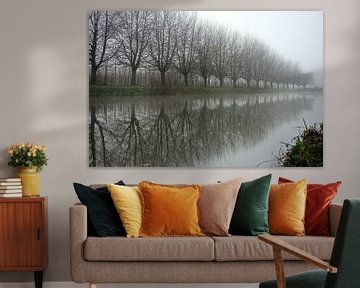 Winterse reflectie in de Kromme Rijn van Pieter Heymeijer