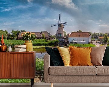 Die Kilsdonk Windmühle, eine wasser- und windbetriebene Mühle, Heeswijk Dinther, Nordbrabant, Nieder von Rene van der Meer