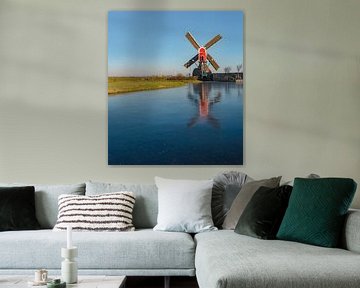 Smockmill namens De Rooie Wip, Hazerswoude, Südholland, Niederlande von Rene van der Meer