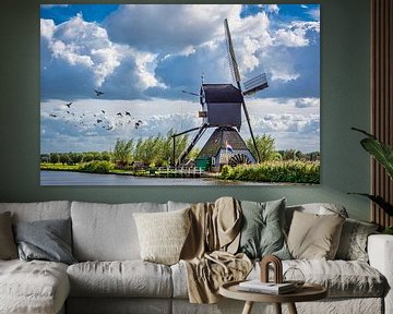 Wipmolen bij Kinderdijk, Nederland