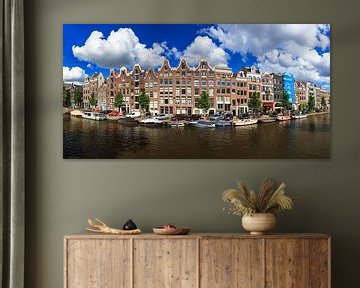 Panorama van de Prinsengracht in Amsterdam