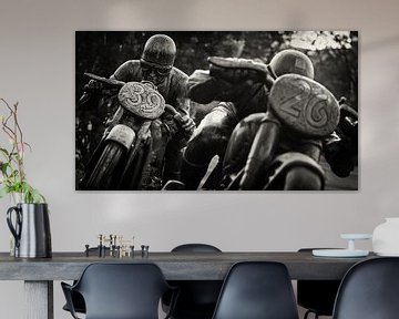Black and White Photography: AVUS Berlin / Motorradfahrer van Alexander Voss