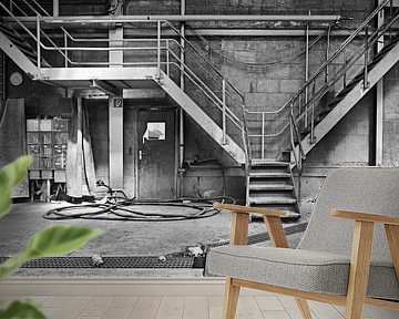 Industrial: Stairs in an old factory by Silvia Thiel