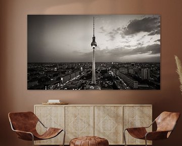 TV Tower Berlin (Black and White) van Alexander Voss