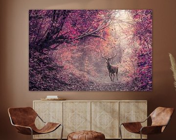 The red deer in the red forest by Elianne van Turennout