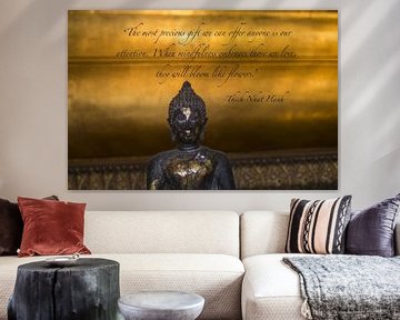 Boeddha -Gouden achtergrond met Quote von Misja Vermeulen