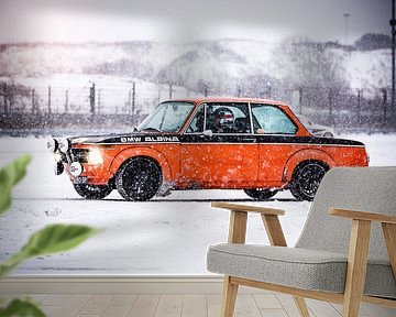 BMW 2002 in the snow by Leon Weggelaar