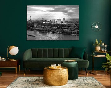Rotterdam panorama - Black and White Photography by Marja Suur
