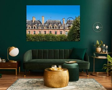 View to the Place des Vosges in Paris, France